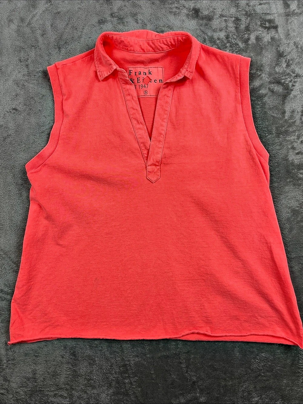 NEW Frank & Eileen S 100% Cotton Pink Orange Olivia Popover Sleeveless USA FLAW